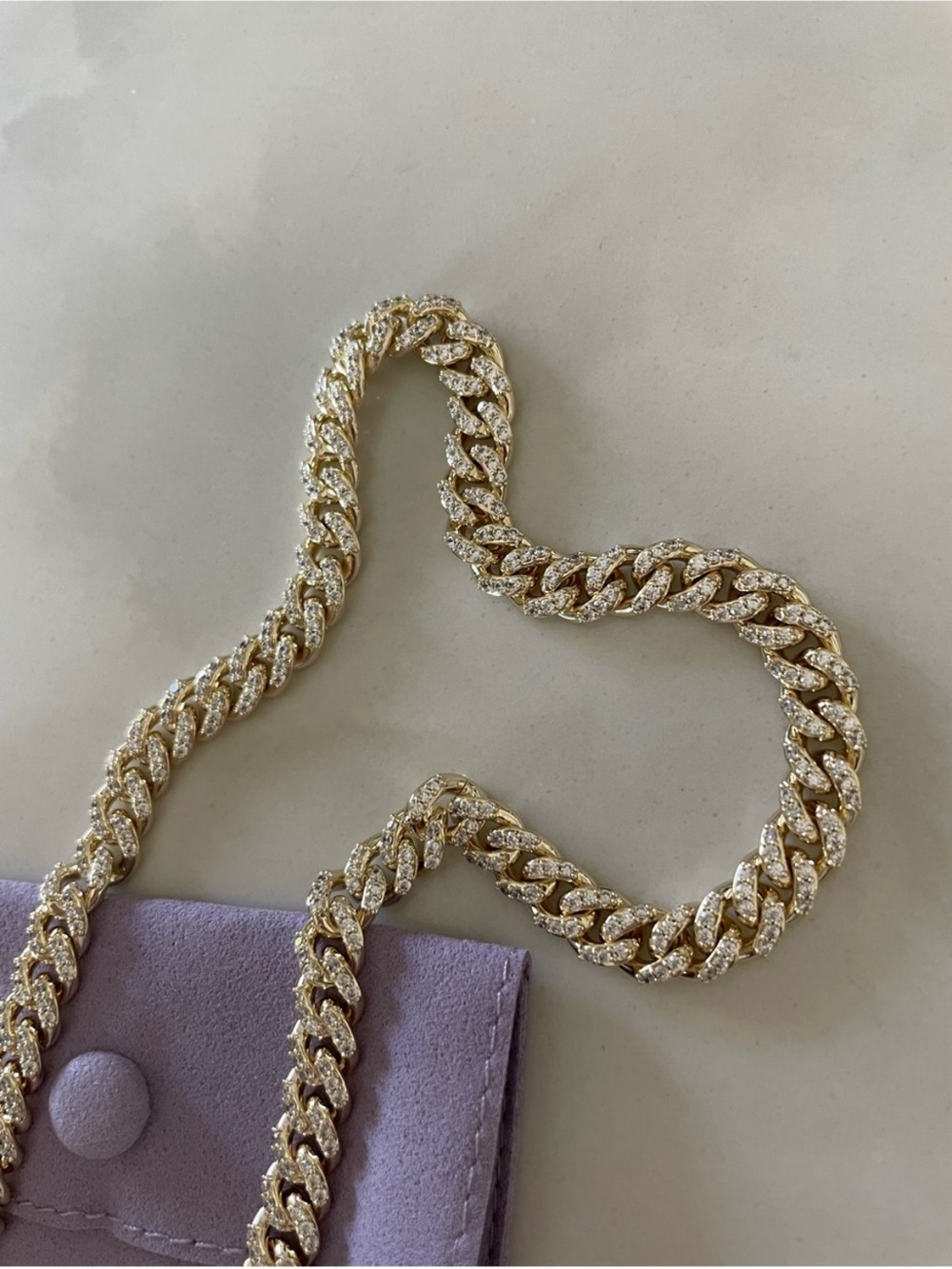 NWT Melinda Maria Gold “Pavé Julian Loves Diamonds Necklace 6.8mm” - Picture 3 of 9